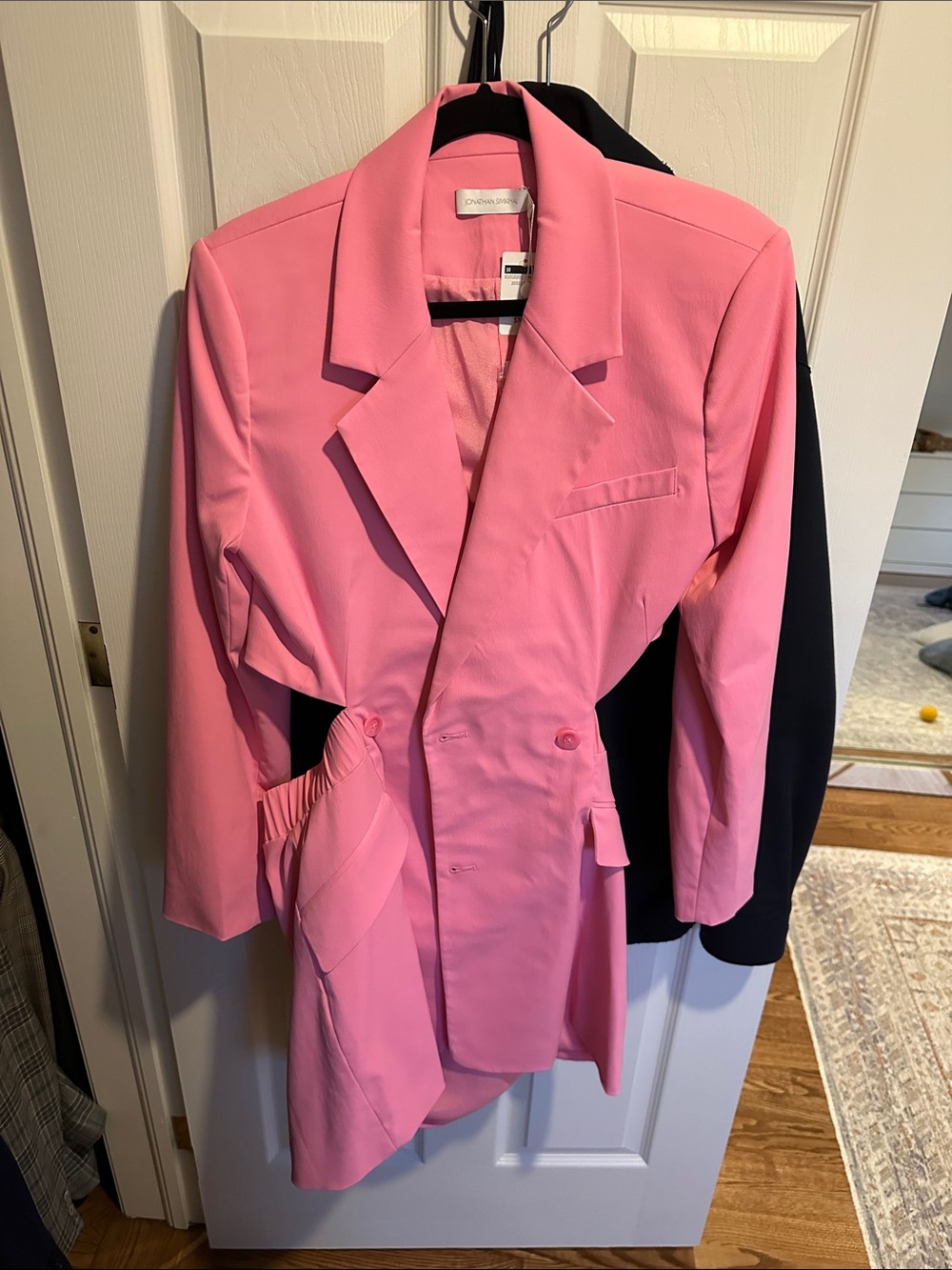 Chic Pink Women's Long Blazer Jacket